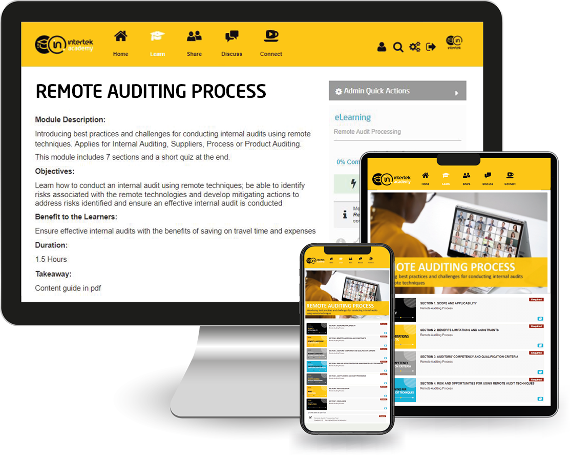 Remote Audit Solution Remote Auditing Process (1.5 Hours) – Intertek Academy